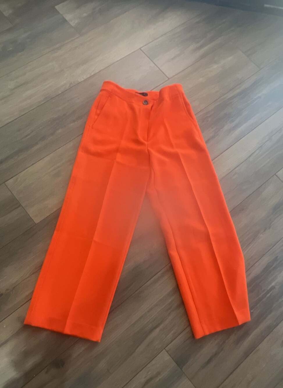 Ann Taylor Wide Leg Pants Size 4 Orange Dress Pants